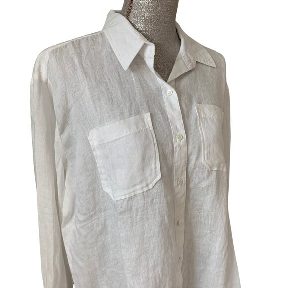 JAMES PERSE Pocket Button Down Shirt in WHITE Size 4 NWT - Picture 10 of 16